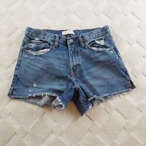 Abercrombie & Fitch Mid Rise Boyfriend Fit Shorts Womens 30 Blue Denim